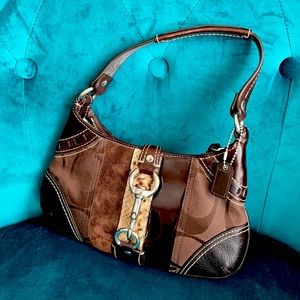 Mixed Material Coach Mini Bag